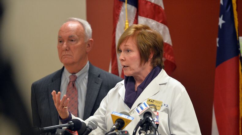 Brenda Fitzgerald, Georgia’s public health commissioner, was appointed by President Donald Trump to run the Atlanta-based U.S. Centers for Disease Control and Prevention. Dr. J. Patrick O’Neal, (left), the director of health protection at the Georgia Department of Public Health, has been chosen to replace her in the Georgia post. KENT D. JOHNSON/KDJOHNSON@AJC.COM
