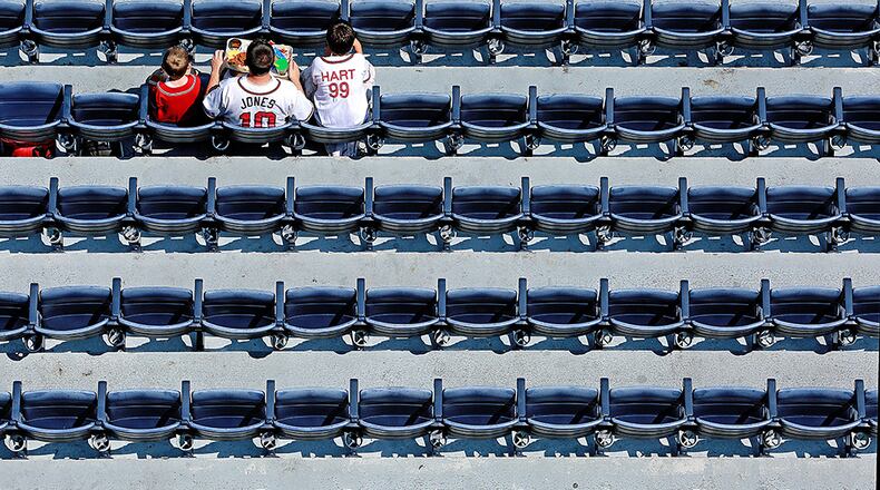 Braves attendance at Turner Field is down an average of 6,137 per game compared to the first 16 home games of last season.