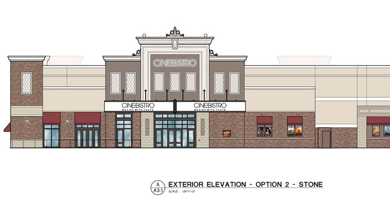 Peachtree Corners approves exterior design elevations for CineBistro. Courtesy City of Peachtree Corners