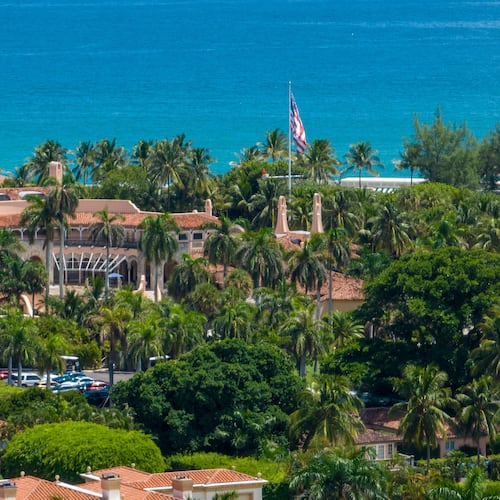 FILE - An aerial view of former President Donald Trump's Mar-a-Lago club in Palm Beach, Fla., on Aug. 31, 2022. (AP Photo/Steve Helber, File)