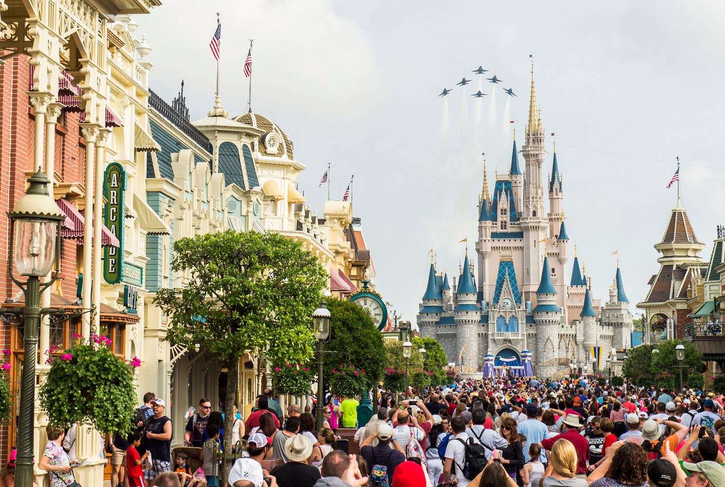 U.S. Navy's Blue Angels Fly Over Disney World