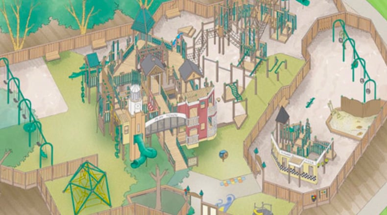 The design for Suwanee PlayTown 2.0 has been released. Volunteers wanted to help build the playground Oct. 9-16. (Courtesy City of Suwanee)