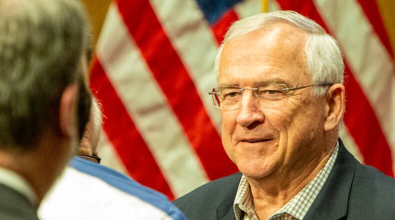 Cobb County school board member Randy Scamihorn at a meeting in June 2022. (Jenni Girtman for The Atlanta Journal-Constitution)