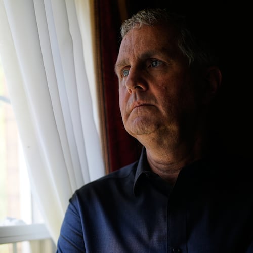 Michael Rabbitt poses for a photo at his home in Chicago, Thursday, Aug. 27, 2026. (AP Photo/Nam Y. Huh)