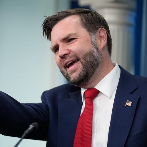 Vice President JD Vance speaks to reporters in the James S. Brady Press Briefing Room at the White House, Thursday, June 18, 2026, in Washington. (AP Photo/Manuel Balce Ceneta)