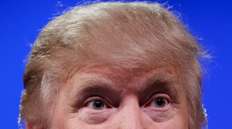 Donald Trump speaks to a crowd of 600 people during a gathering of Republican women's groups, Thursday, April 28, 2011, in Las Vegas. Trump's flirtation with a White House bid continued Thursday night with a lavish reception at the Treasure Island casino in Las Vegas.(AP Photo/Julie Jacobson) Business magnate and political dabbler Donald Trump. AP file