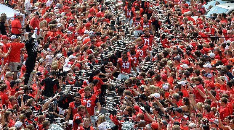 The Bulldogs will still hold their “Dawg Walk” through the Tate Center parking lot and underneath Sanford Drive Bridge.