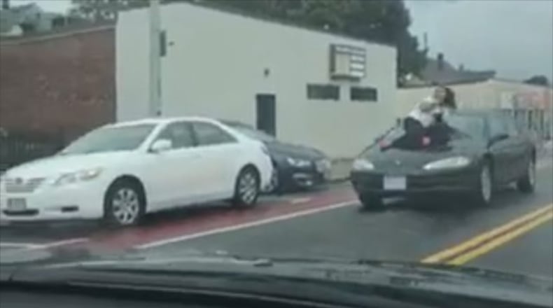 A scooter rider was the victim in an alleged road rage incident in Massachusetts.