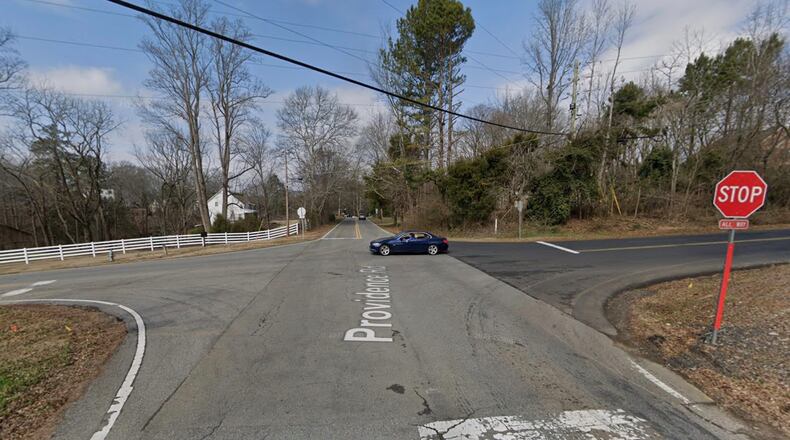 Providence Road at Bethany Road is being considered for a single-lane roundabout to address safety and congestion issues. (Google Maps)