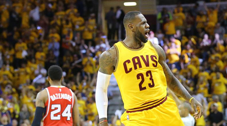 Kent Bazemore (background) and the Hawks hope to have more playoff success against LeBron James and the Cleveland Cavaliers than they did in the Eastern Conference finals a year ago. (Curtis Compton / ccompton@ajc.com)