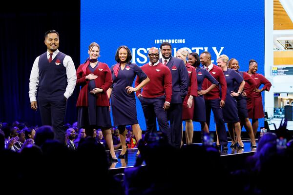The core collection for the "above wing" employees, flight attendants and airport customer service agents. (Miguel Martinez/AJC)
