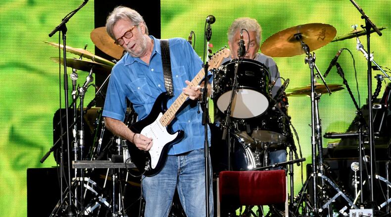 Musician Eric Clapton performs at The Forum on September 18, 2017 in Inglewood, California.