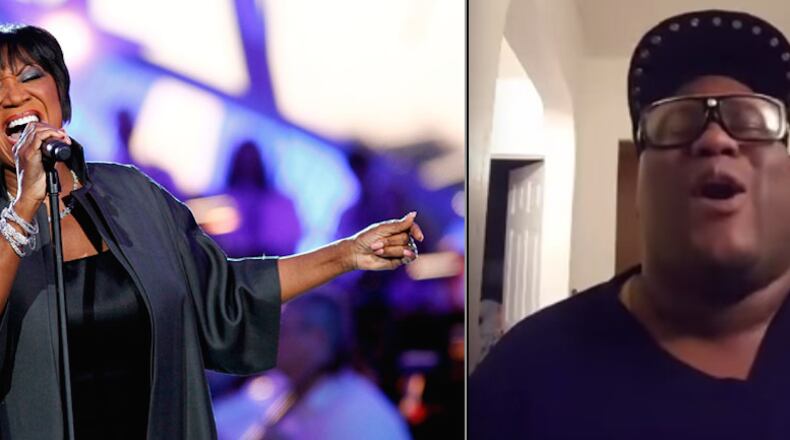 Patti LaBelle (Getty Images) and her most talented fan, James Wright in a clip from his viral video.