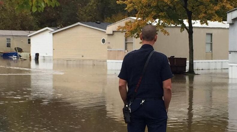 Rising water levels prompted officials to to evacuate some residents of a Gwinnett mobile home park. (Credit: Channel 2 Action News)