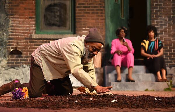 The True Colors Theatre production of August Wilson’s “King Hedley II” features Eddie Bradley Jr. (from left), Tonia Jackson and Tiffany Denise Hobbs. CONTRIBUTED BY HORNE BROS. PRODUCTIONS