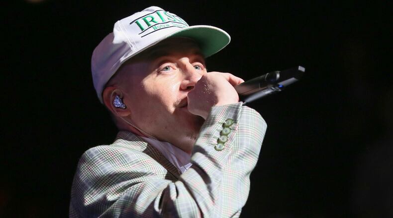 FILE - Macklemore performs at Austin City Limits Live at the Moody Theater during the South by Southwest Music Festival, March 17, 2023, in Austin, Texas. (Photo by Jack Plunkett/Invision/AP, File)