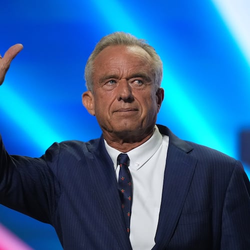 Health and Human Services Secretary Robert F. Kennedy Jr. waves after speaking at the Republican convention Thursday, Sept. 10, 2026, in Dallas. (AP Photo/Alex Brandon)