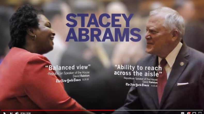 Screenshot of Stacey Abrams ad