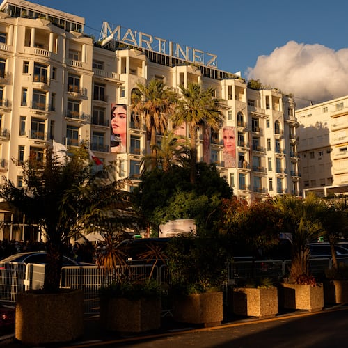 Hôtel Martinez is pictured during the 79th international film festival, Cannes, southern France, Thursday, May 14, 2026. (AP Photo/Andreea Alexandru)