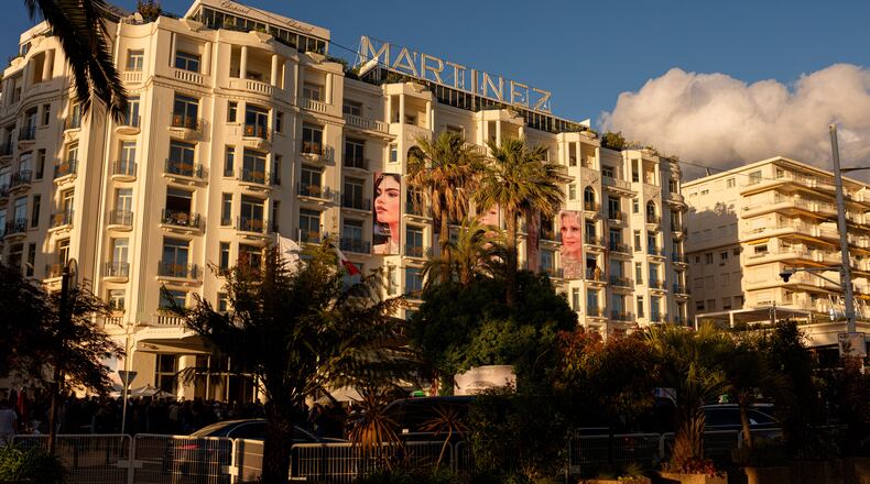 Hôtel Martinez is pictured during the 79th international film festival, Cannes, southern France, Thursday, May 14, 2026. (AP Photo/Andreea Alexandru)