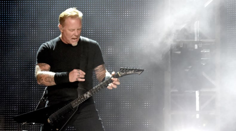 FILE PHOTO: Musician James Hetfield of Metallica performs onstage at the Rose Bowl on July 29, 2017 in Pasadena, California. (Photo by Kevin Winter/Getty Images)
