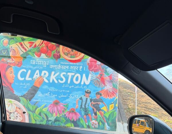 The "Clarkston is Home" mural by Trudi Tran was unveiled in Clarkston, Georgia in 2025.