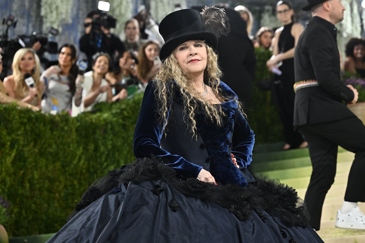 Stevie Nicks arrives at the Metropolitan Museum of Art's Costume Institute benefit gala celebrating the opening of the "Costume Art" exhibition on Monday, May 4, 2026, in New York. (Evan Agostini/AP)