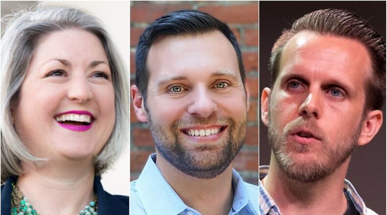 From left: Democrats Emily Halevy, Robert Murphy and Ted Terry have all announced plans to run for the open DeKalb County Commission Super District 6 seat. SPECIAL PHOTOS