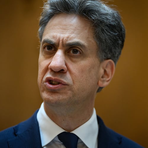 FILE - Britain's Foreign Secretary Ed Miliband speaks during a press conference in Madrid, Spain, on July 29, 2026. (Leon Neal/Pool Photo via AP, File)
