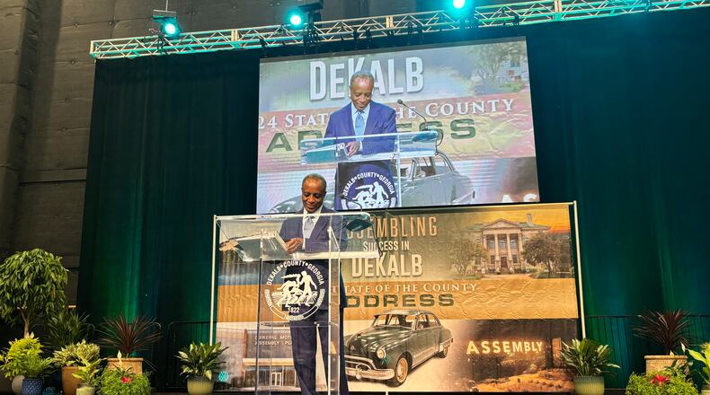 DeKalb County Chief Executive Officer Michael Thurmond prepares to give his final State of the County address.