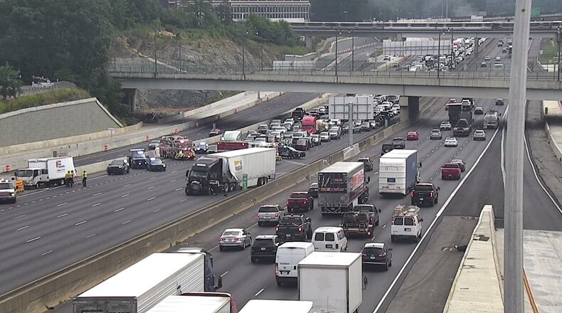 A crash was reported July 3 in the westbound lanes of I-285 near Peachtree Dunwoody Road.