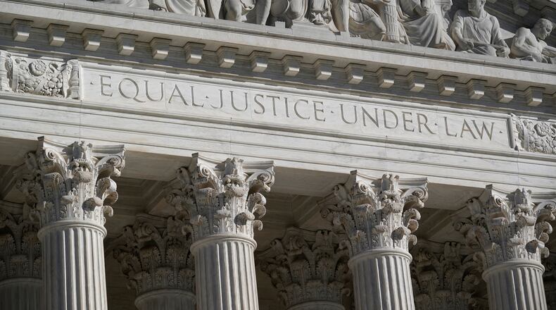 FILE - The Supreme Court facade is seen in Washington, Nov. 4, 2020. (AP Photo/J. Scott Applewhite, File)