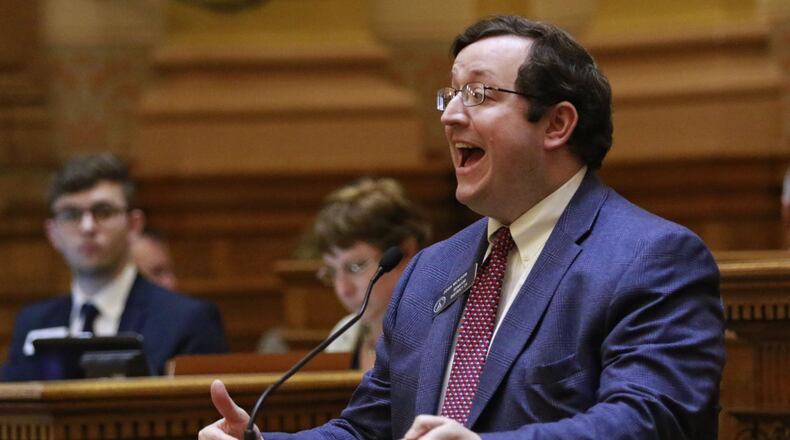 Mar. 14, 2016 - Atlanta - Senator Joshua McKoon, R-Columbus, on Monday said he would introduce legislation clarifying that immigrants living without legal status in Georgia would not be eligible to pay in-state college tuition. BOB ANDRES / BANDRES@AJC.COM