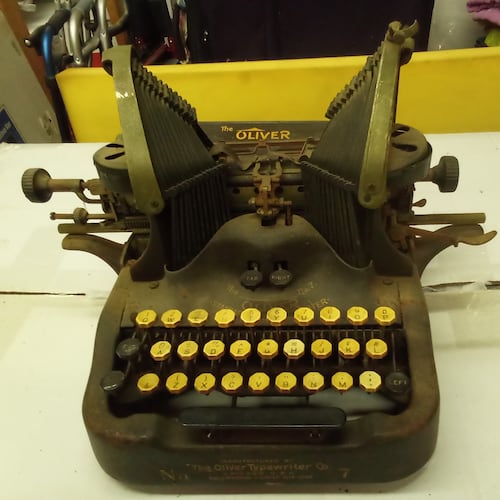 The Rev. Thomas Oliver invented the "batwing" typewriter in the late 1800s. (Courtesy JP Schoemer)