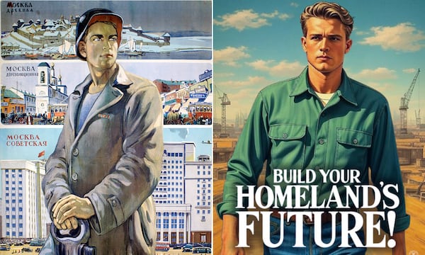 The Labor Department has a 2025 ad campaign with numerous posters like the one at right evoking another era. (Courtesy)