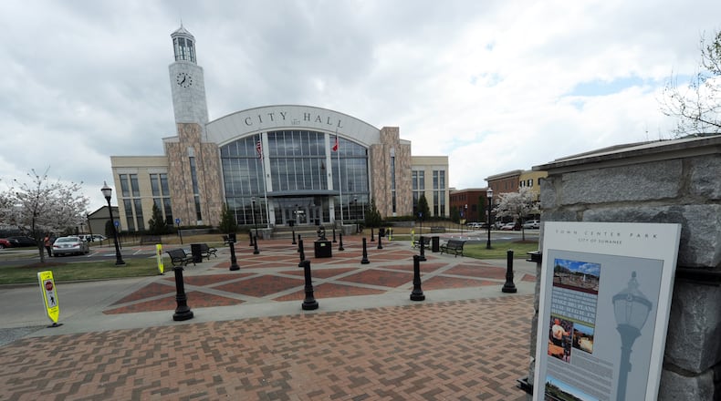 Suwanee City Hall located on Town Center Avenue.
