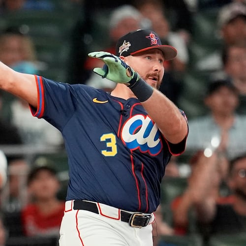 The Mariners' Cal Raleigh competes during the MLB All-Star Home Run Derby on Monday, July 14, 2025, in Atlanta. Seattle's catcher took the Home Run Derby crown Monday at Truist Park in front of a crowd of 41,912. (Mike Stewart/AP)