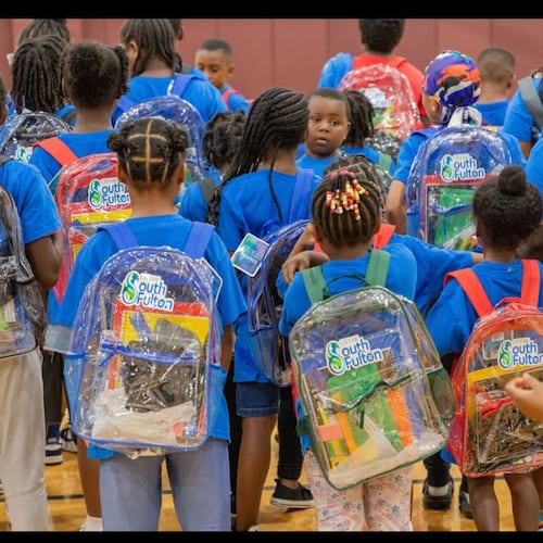Children who participated in the city of South Fulton's summer camp last year received backpacks containing school supplies. (Courtesy of Councilwoman Helen Willis)