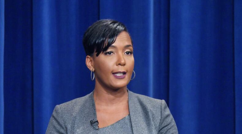 Atlanta Mayoral Candidate Keisha Lance Bottoms speaks during Mayor of Atlanta Runoff Debate at Public Broadcasting Atlanta on Nov.16. The non-partisan mayoral and city council president runoff elections will be held on Tuesday. HYOSUB SHIN / HSHIN@AJC.COM