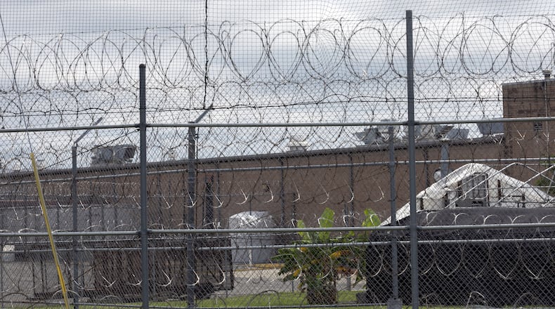 WAYCROSS, GEORGIA - SEPTEMBER, 28, 2023: Razor wire and guard towers at the Ware State Prison, Thursday, Sept. 28, 2023, in Waycross, Ga. (AJC Photo/Stephen B. Morton)