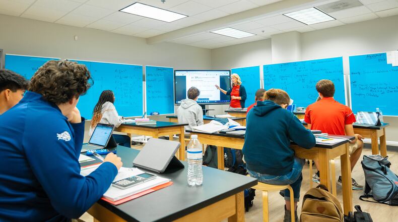 High school students in the classroom at Providence Johns Creek's new location at at 11445 Johns Creek Parkway. COURTESY PROVIDENCE CHRISTIAN ACADEMY