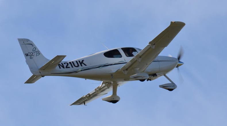 A 2007 Cirrus SR22 departs from Oban Airport. The plane that crashed into the Upland home was the same model.