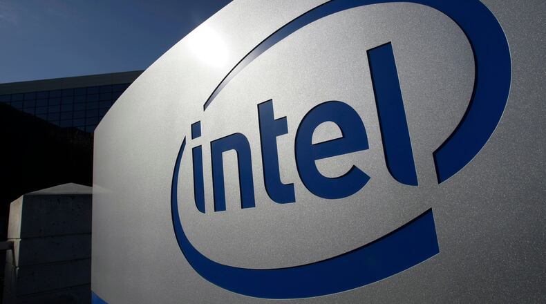 FILE - The Intel logo is displayed on the exterior of Intel headquarters in Santa Clara, Calif., Jan. 12, 2011. (AP Photo/Paul Sakuma, File)