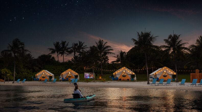 Atlantis Paradise Island's new Marine Life Camping Adventure shows a quieter side of the resort in a glamping environment that includes dolphin encounters. (Courtesy of Atlantis Paradise Island)