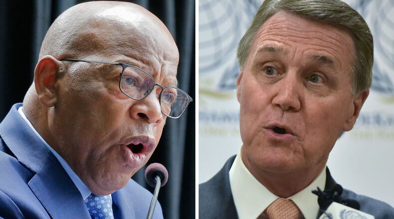U.S. Rep. John Lewis (right) and U.S. Sen. David Perdue