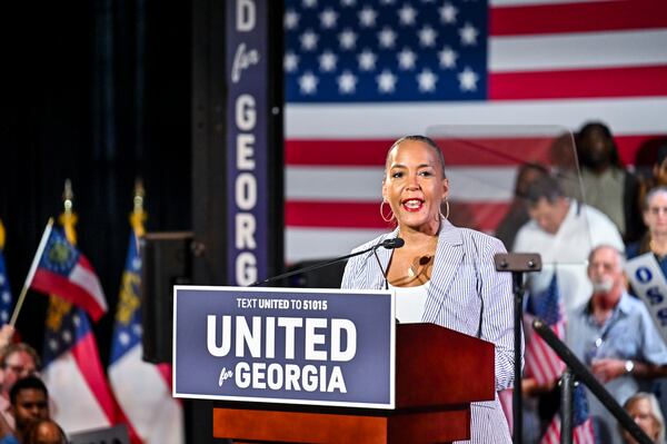 Democratic nominee for Georgia governor Keisha Lance Bottoms speaks during a rally in Savannah last month. (Sarah Peacock for the AJC)