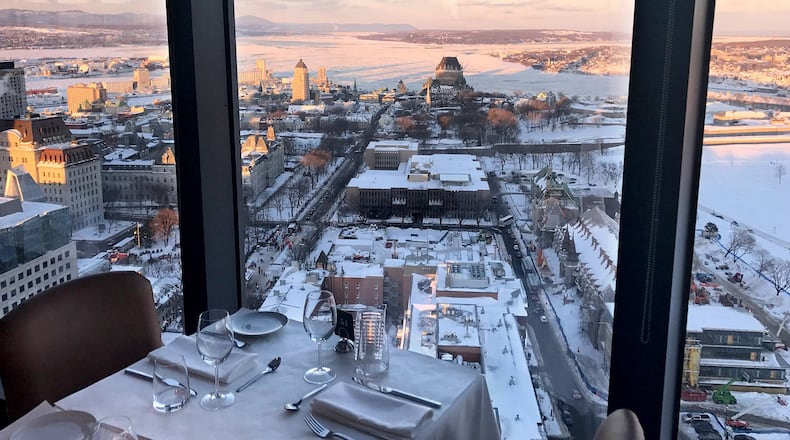 Ciel, a restaurant on the 28th floor of a building on the Grande-Allee, offers magnificent views of the city as it rotates. (Brian Sirimaturos/St. Louis Post-Dispatch/TNS)