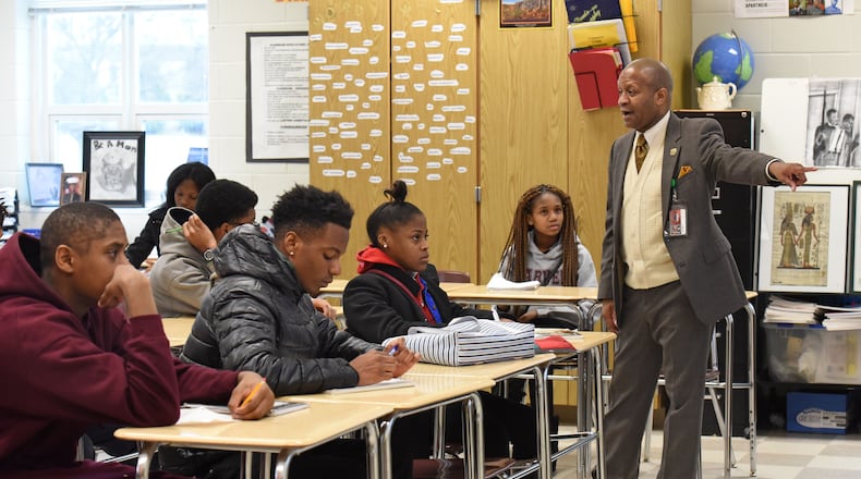 World geometry at Early College High School At Carver in Atlanta. HYOSUB SHIN / HSHIN@AJC.COM