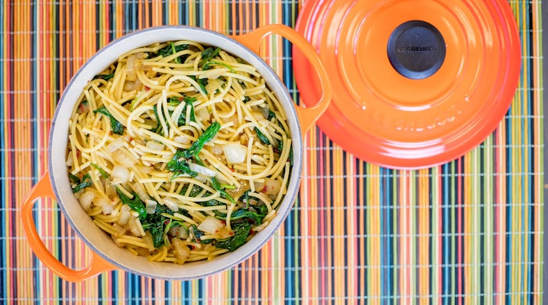 Zero gluten doesn’t have to mean zero flavor. Mama’s Spicy Noodles, a gluten-free dish at KarmaFarm made of corn and rice flour, pack a delicious punch from the simple addition of red pepper flakes, onion and toasted sesame oil. CONTRIBUTED BY KARMAFARM