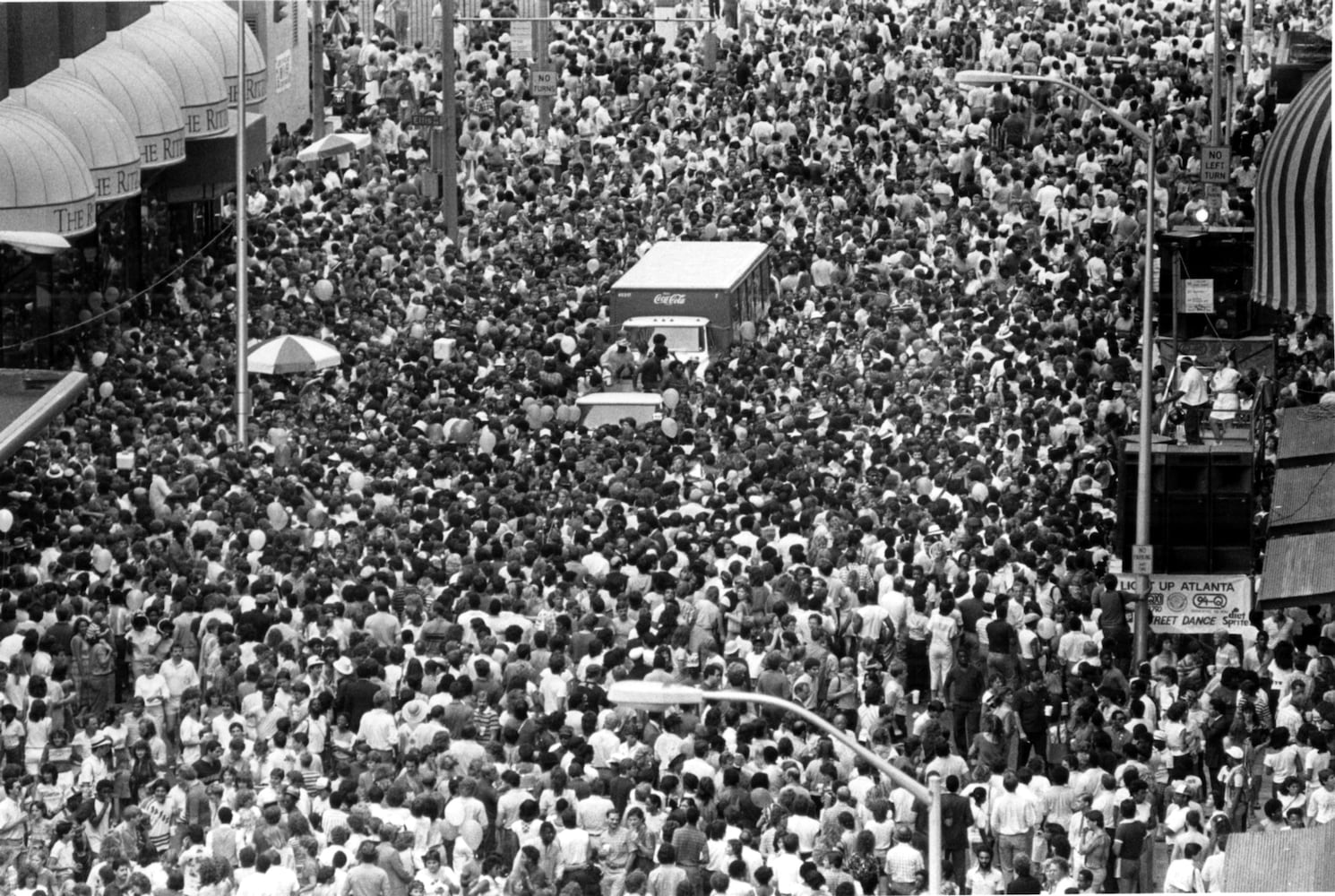 Crowds pack Peachtree